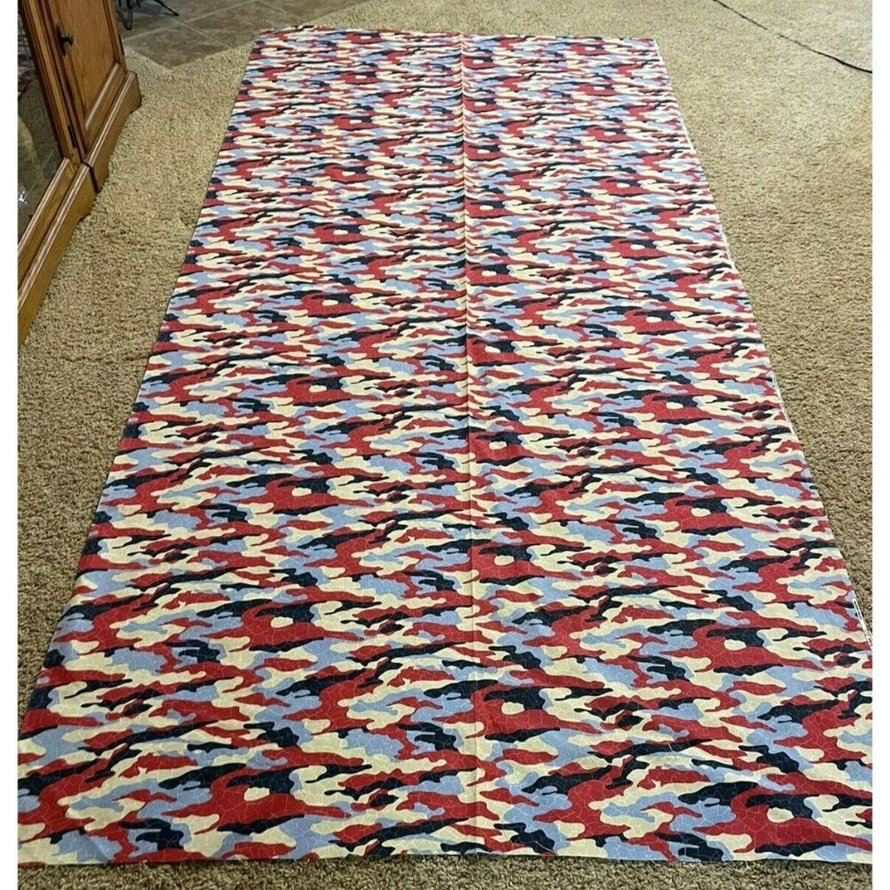 Kentshire Home Collection Fabric Red White Blue Camouflage 116" x 54" (3 yards)